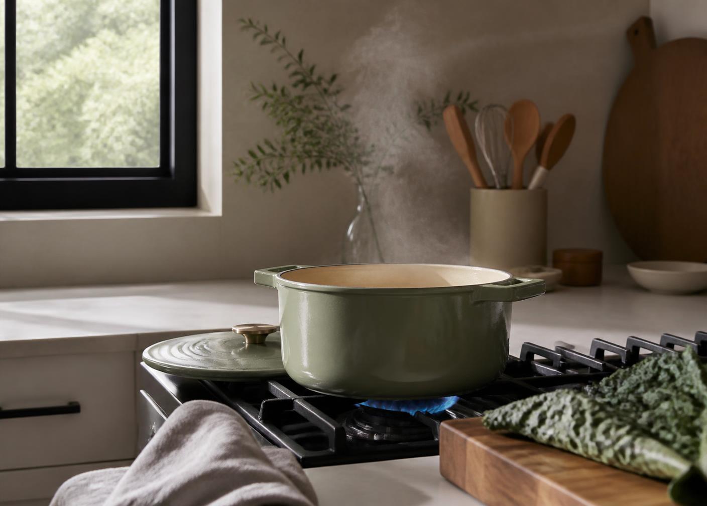 Enameled Dutch Oven, 5.5 qt in use